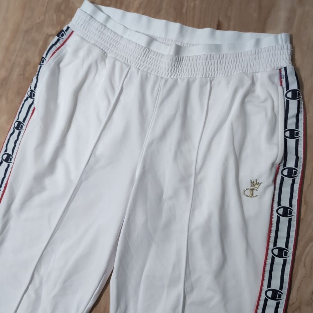 NEW Champion Adult L 31x31 Sweatpants White Gold Logo tape old school Track Pant